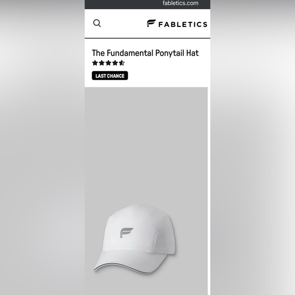 Fabletics Fundamental Ponytail Hat - One Size, White, NWT! - Picture 10 of 10